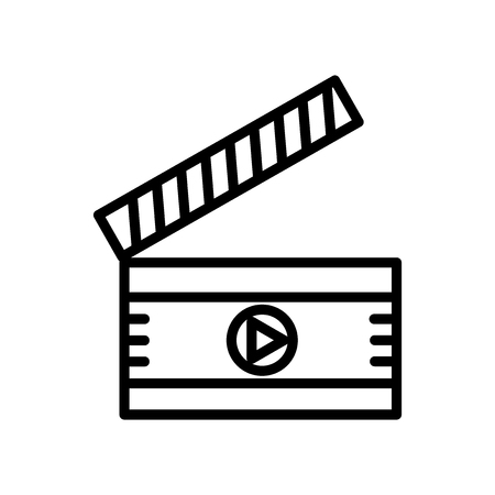 Clapperboard icon vector isolated on white background, Clapperboard transparent sign , line and outline elements in linear styleのイラスト素材