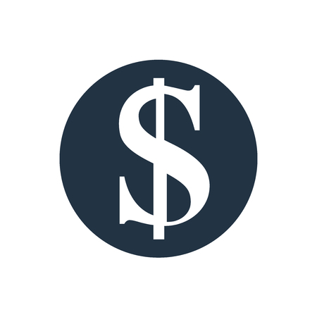 Dollar icon vector isolated on white background, Dollar transparent signのイラスト素材