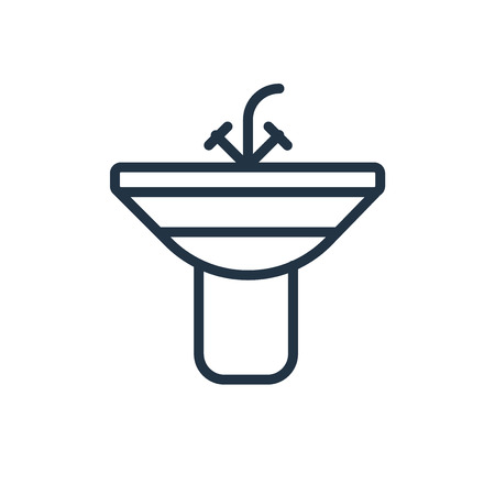 Sink icon vector isolated on white background, Sink transparent signのイラスト素材