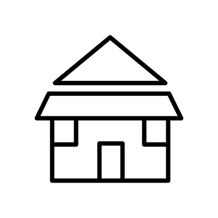 Bungalow icon vector isolated on white background, Bungalow transparent sign , line or linear sign, element design in outline styleのイラスト素材