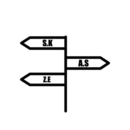 Signs icon vector isolated on white background, Signs transparent sign , line or linear sign, element design in outline styleのイラスト素材