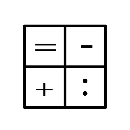 Calculator icon vector isolated on white background, Calculator transparent sign , line and outline elements in linear styleのイラスト素材