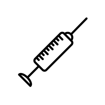 Syringe icon vector isolated on white background, Syringe transparent sign , line and outline elements in linear styleのイラスト素材
