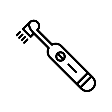 Electric toothbrush icon vector isolated on white background, Electric toothbrush transparent sign , line and outline elements in linear styleのイラスト素材