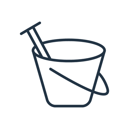 Sand bucket icon vector isolated on white background, Sand bucket transparent signのイラスト素材