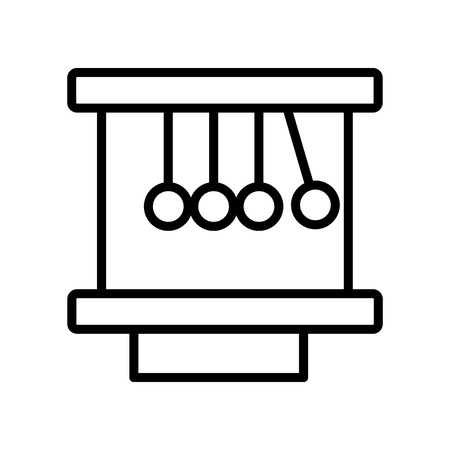 Newton cradle icon vector isolated on white background, Newton cradle transparent sign , line and outline elements in linear styleのイラスト素材