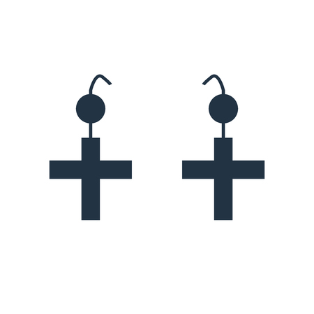 Earrings icon vector isolated on white background, Earrings transparent signのイラスト素材