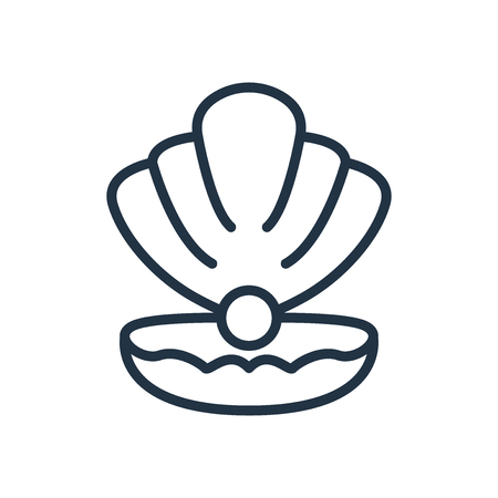 Conch shell icon vector isolated on white background, Conch shell transparent signのイラスト素材