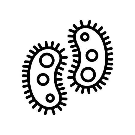 Bacteria icon vector isolated on white background, Bacteria transparent sign , line and outline elements in linear styleのイラスト素材
