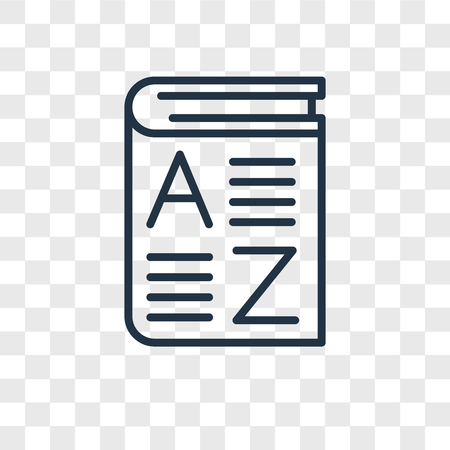 Vocabulary vector icon isolated on transparent background, Vocabulary logo concept