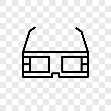3d glasses vector icon isolated on transparent background, 3d glasses logo conceptのイラスト素材