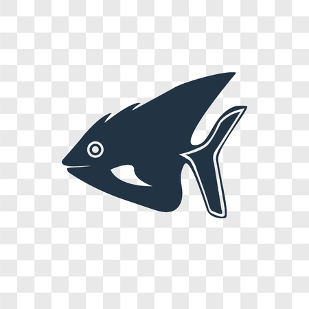 Fish vector icon isolated on transparent background, Fish logo conceptのイラスト素材