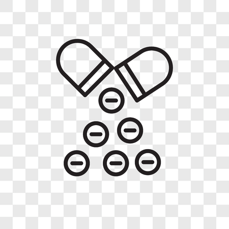 Antibiotic vector icon isolated on transparent background, Antibiotic logo conceptのイラスト素材