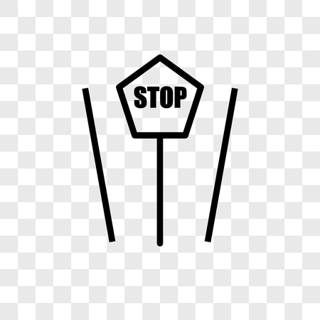 Stop vector icon isolated on transparent background, Stop logo conceptのイラスト素材