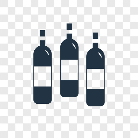 Wine bottle vector icon isolated on transparent background, Wine bottle logo conceptのイラスト素材