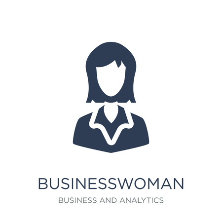 Businesswoman icon. Trendy flat vector Businesswoman icon on white background from Business and analytics collection, vector illustration can be use for web and mobile, eps10のイラスト素材