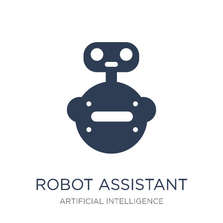 Robot assistant icon. Trendy flat vector Robot assistant icon on white background from Artificial Intelligence, Future Technology collection, vector illustration can be use for web and mobile, eps10のイラスト素材