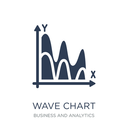 Wave chart icon. Trendy flat vector Wave chart icon on white background from Business and analytics collection, vector illustration can be use for web and mobile, eps10のイラスト素材