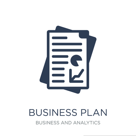 Business plan icon. Trendy flat vector Business plan icon on white background from Business and analytics collection, vector illustration can be use for web and mobile, eps10のイラスト素材