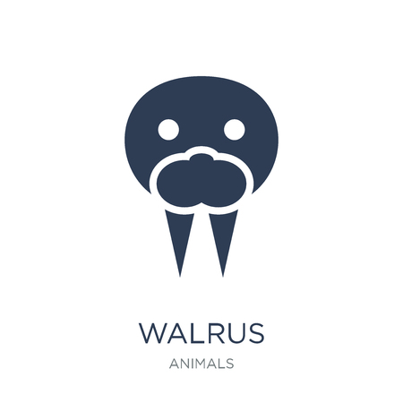 Walrus icon. Trendy flat vector Walrus icon on white background from animals collection, vector illustration can be use for web and mobile, eps10のイラスト素材