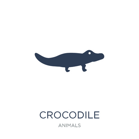 Crocodile icon. Trendy flat vector Crocodile icon on white background from animals collection, vector illustration can be use for web and mobile, eps10のイラスト素材