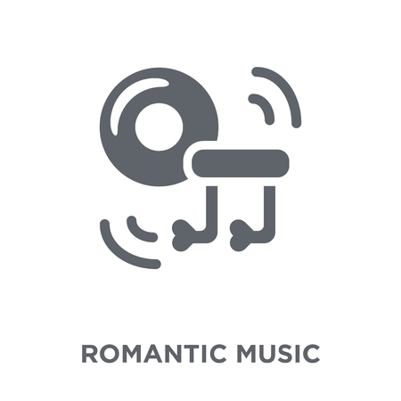 Romantic music icon. Romantic music design concept from Wedding and love collection. Simple element vector illustration on white background.のイラスト素材