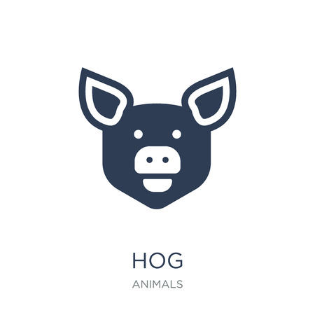 Hog icon. Trendy flat vector Hog icon on white background from animals collection, vector illustration can be use for web and mobile, eps10のイラスト素材