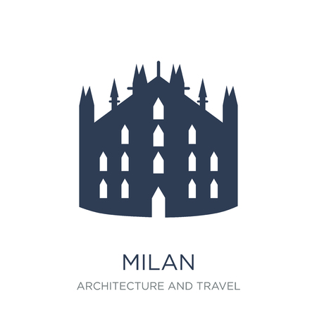 Milan icon. Trendy flat vector Milan icon on white background from Architecture and Travel collection, vector illustration can be use for web and mobile, eps10のイラスト素材
