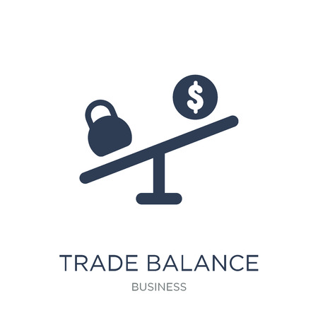 Trade balance icon. Trendy flat vector Trade balance icon on white background from business collection, vector illustration can be use for web and mobile, eps10のイラスト素材