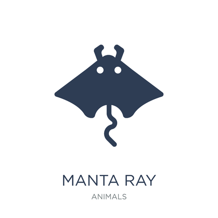 Manta ray icon. Trendy flat vector Manta ray icon on white background from animals collection, vector illustration can be use for web and mobile, eps10のイラスト素材