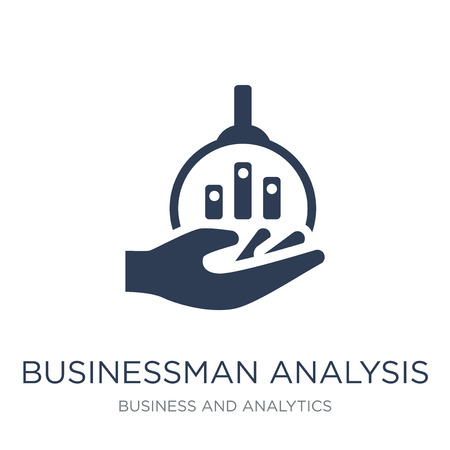 Businessman analysis icon. Trendy flat vector Businessman analysis icon on white background from Business and analytics collection, vector illustration can be use for web and mobile, eps10のイラスト素材