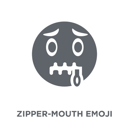 Zipper-Mouth emoji icon. Zipper-Mouth emoji design concept from Emoji collection. Simple element vector illustration on white background.のイラスト素材