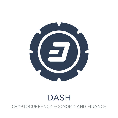 Dash icon. Trendy flat vector Dash icon on white background from Cryptocurrency economy and finance collection, vector illustration can be use for web and mobile, eps10のイラスト素材