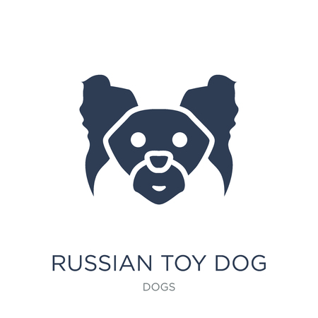 Russian Toy dog icon. Trendy flat vector Russian Toy dog icon on white background from dogs collection, vector illustration can be use for web and mobile, eps10のイラスト素材