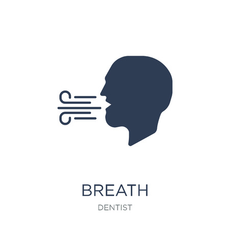 Breath icon. Trendy flat vector Breath icon on white background from Dentist collection, vector illustration can be use for web and mobile, eps10のイラスト素材