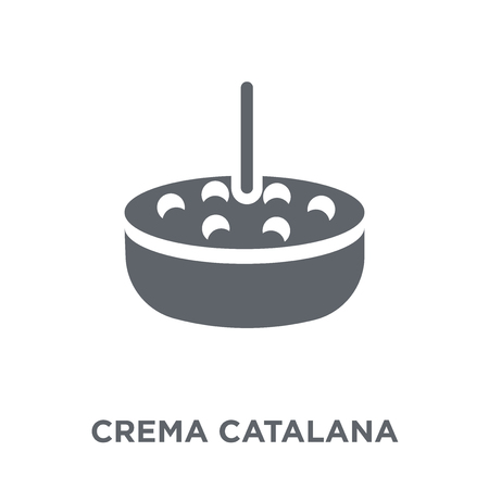 Crema Catalana icon. Crema Catalana design concept from Spanish Food collection. Simple element vector illustration on white background.のイラスト素材