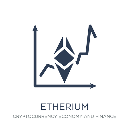 etherium icon. Trendy flat vector etherium icon on white background from Cryptocurrency economy and finance collection, vector illustration can be use for web and mobile, eps10のイラスト素材