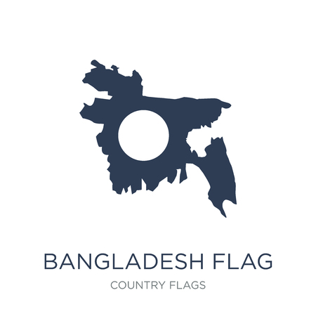 Bangladesh flag icon. Trendy flat vector Bangladesh flag icon on white background from Country Flags collection, vector illustration can be use for web and mobile, eps10のイラスト素材