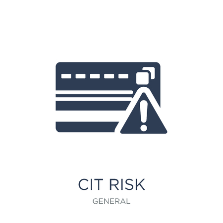 credit risk icon. Trendy flat vector credit risk icon on white background from general collection, vector illustration can be use for web and mobile, eps10のイラスト素材
