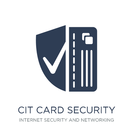 Credit card security icon. Trendy flat vector Credit card security icon on white background from Internet Security and Networking collection, vector illustration can be use for web and mobile, eps10のイラスト素材