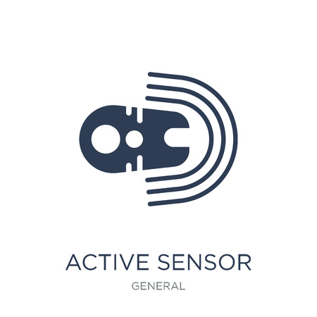 active sensor icon. Trendy flat vector active sensor icon on white background from general collection, vector illustration can be use for web and mobile, eps10のイラスト素材