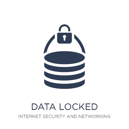 data locked icon. Trendy flat vector data locked icon on white background from Internet Security and Networking collection, vector illustration can be use for web and mobile, eps10のイラスト素材