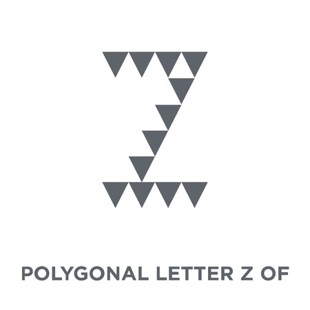 Polygonal letter Z of small triangles icon. Polygonal letter Z of small triangles design concept from Geometry collection. Simple element vector illustration on white background.のイラスト素材