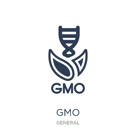 gmo icon. Trendy flat vector gmo icon on white background from general collection, vector illustration can be use for web and mobile, eps10のイラスト素材