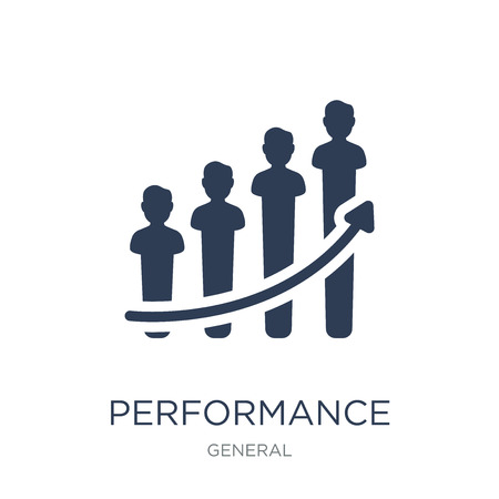 performance icon. Trendy flat vector performance icon on white background from General collection, vector illustration can be use for web and mobile, eps10のイラスト素材