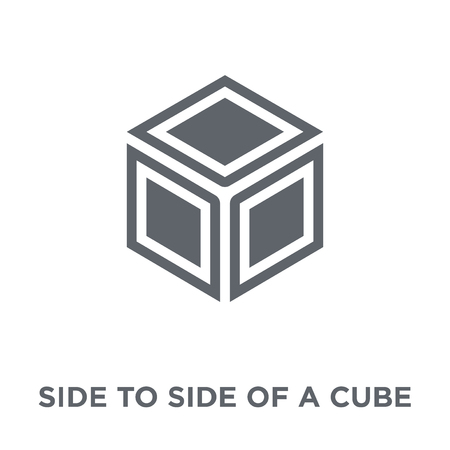 Side to side of a cube icon. Side to side of a cube design concept from Geometry collection. Simple element vector illustration on white background.のイラスト素材