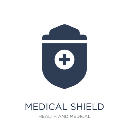 medical Shield icon. Trendy flat vector medical Shield icon on white background from Health and Medical collection, vector illustration can be use for web and mobile, eps10のイラスト素材