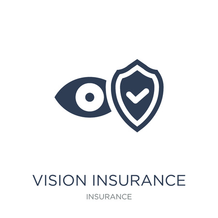 vision insurance icon. Trendy flat vector vision insurance icon on white background from Insurance collection, vector illustration can be use for web and mobile, eps10のイラスト素材