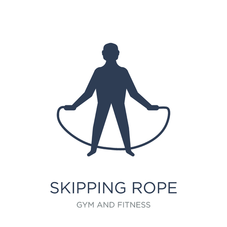 Skipping Rope icon. Trendy flat vector Skipping Rope icon on white background from Gym and fitness collection, vector illustration can be use for web and mobile, eps10のイラスト素材