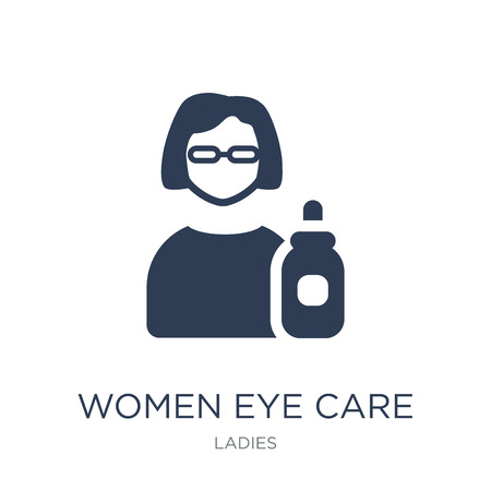 Women Eye Care icon. Trendy flat vector Women Eye Care icon on white background from Ladies collection, vector illustration can be use for web and mobile, eps10のイラスト素材